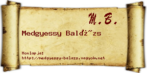 Medgyessy Balázs névjegykártya
